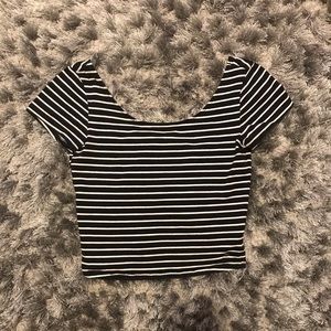 Black & White striped Crop top from American Eagle
